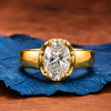 Oval Cut Moissanite Engagement Ring Solitaire Gold Wedding Ring