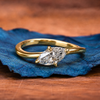 Elegant East West Marquise Moissanite Diamond Ring in Minimalist Solitaire Engagement Ring