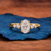 Elegant Oval Cut Diamond Engagement Ring Moissanite Minimalist Bridal Ring