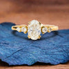 Elegant Oval Cut Diamond Engagement Ring Moissanite Minimalist Bridal Ring