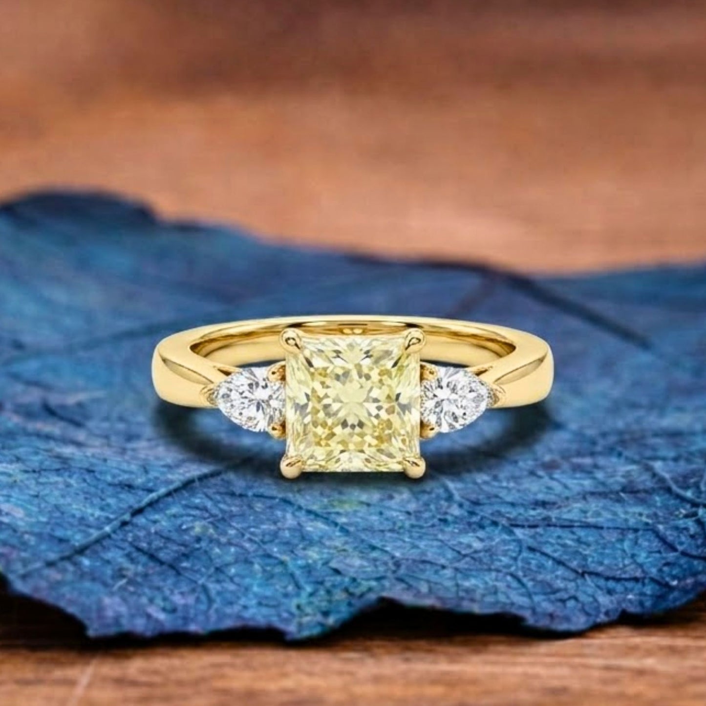 elegant cushion cut moissanite diamond three-stone ring in gold minimalist engagement ring
