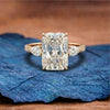 Art Deco Twisted Band Radiant Cut Vintage Moissanite Engagement Ring  Tulip Set Wedding Nature Inspired Anniversary Ring
