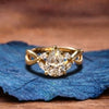 Cluster Pear Cut Engagement Ring Pear Art Deco Lab Grown Ring Solid Gold Wedding Ring Anniversary Rings For Women Teardrop Ring