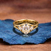 Thee Stone Oval Cut Lab Grown Engagement Ring Gold Wedding Ring For Women Past Present Future Ring Anniversary Ring Promise Ring