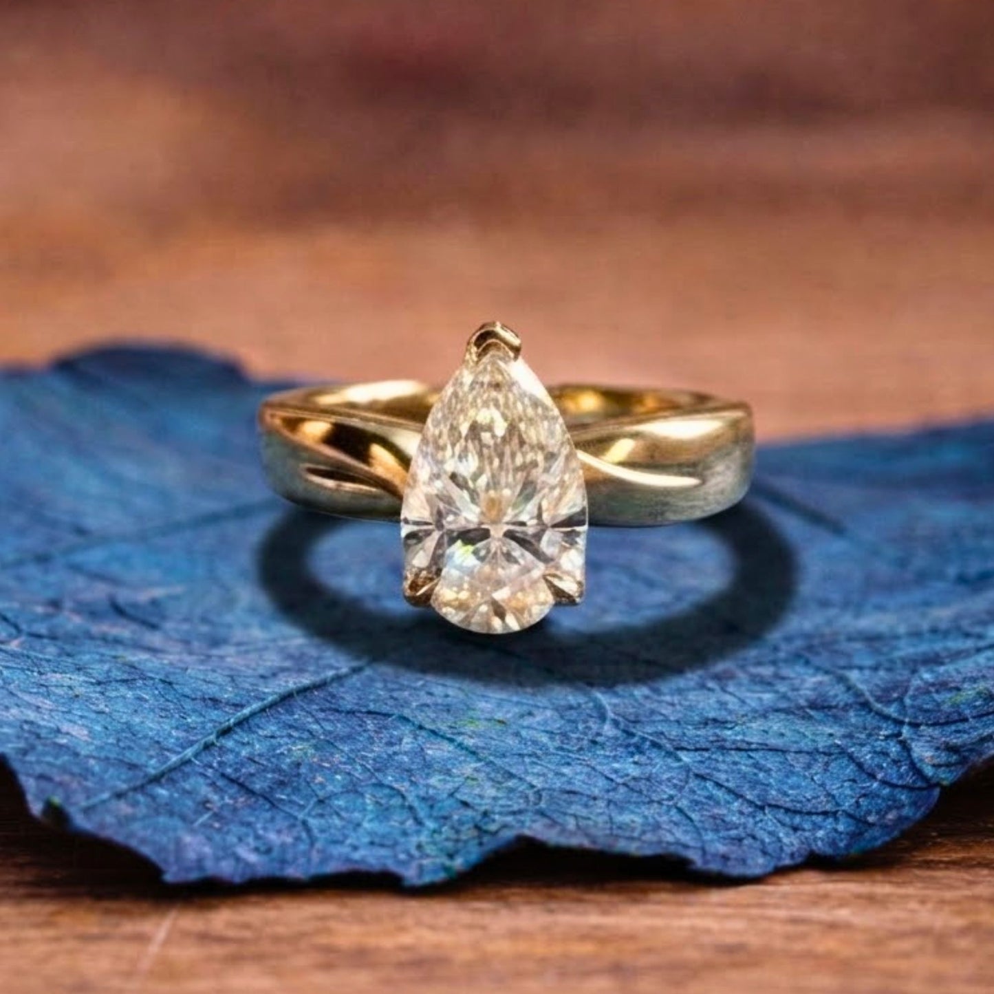 pear moissanite engagement ring tulip set solid gold wedding ring teardrop anniversary ring for women promise ring gift for her