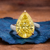 Champagne Yellow Pear Cut Lab Grown Engagement Ring  Wedding Ring Color Stone Ring Anniversary Rings For Women Teardrop Ring
