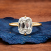 Old Mine Elongated Cushion Lab Grown Engagement Ring Gold Vintage Wedding Anniversary Ring