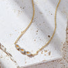 0.44 TCW Round Lab Grown Diamond Gold Necklace, Minimalist Halo Station Pendant, Dainty Anniversary Gift Jewelry