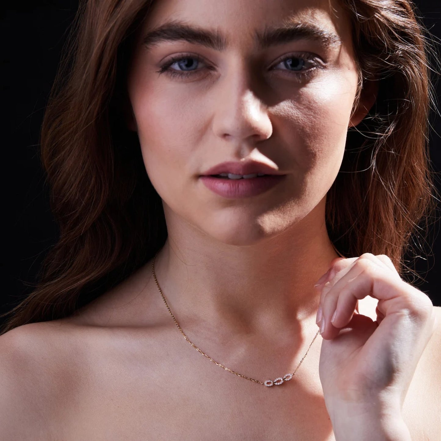 0.44 tcw round lab grown diamond gold necklace, minimalist halo station pendant, dainty anniversary gift jewelry
