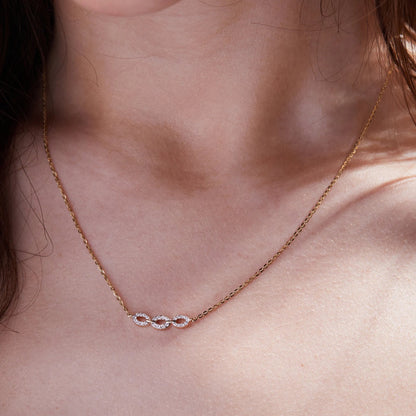 0.44 TCW Round Lab Grown Diamond Gold Necklace, Minimalist Halo Station Pendant, Dainty Anniversary Gift Jewelry