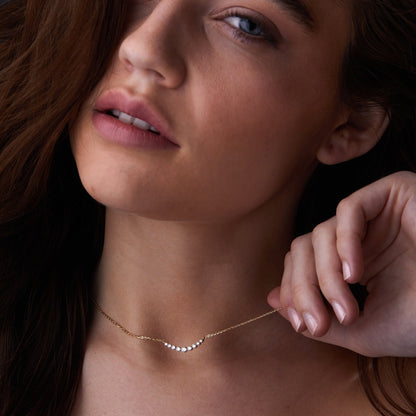 0.50 TCW Round Cut Lab Diamond Gold Necklace, Dainty Pendant Jewelry Gift