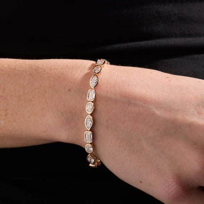 11.00 TCW Multi stone Lab-Grown Diamond Tennis Bracelet Statement Jewelry