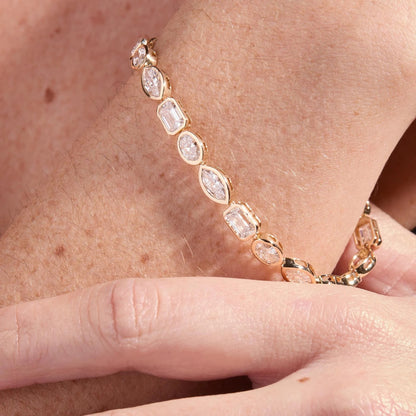 11.00 TCW Multi stone Lab-Grown Diamond Tennis Bracelet Statement Jewelry