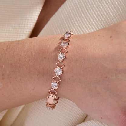 8.00 TCW Multi Stone Moissanite Tennis Bracelet Zig Zag Jewelry