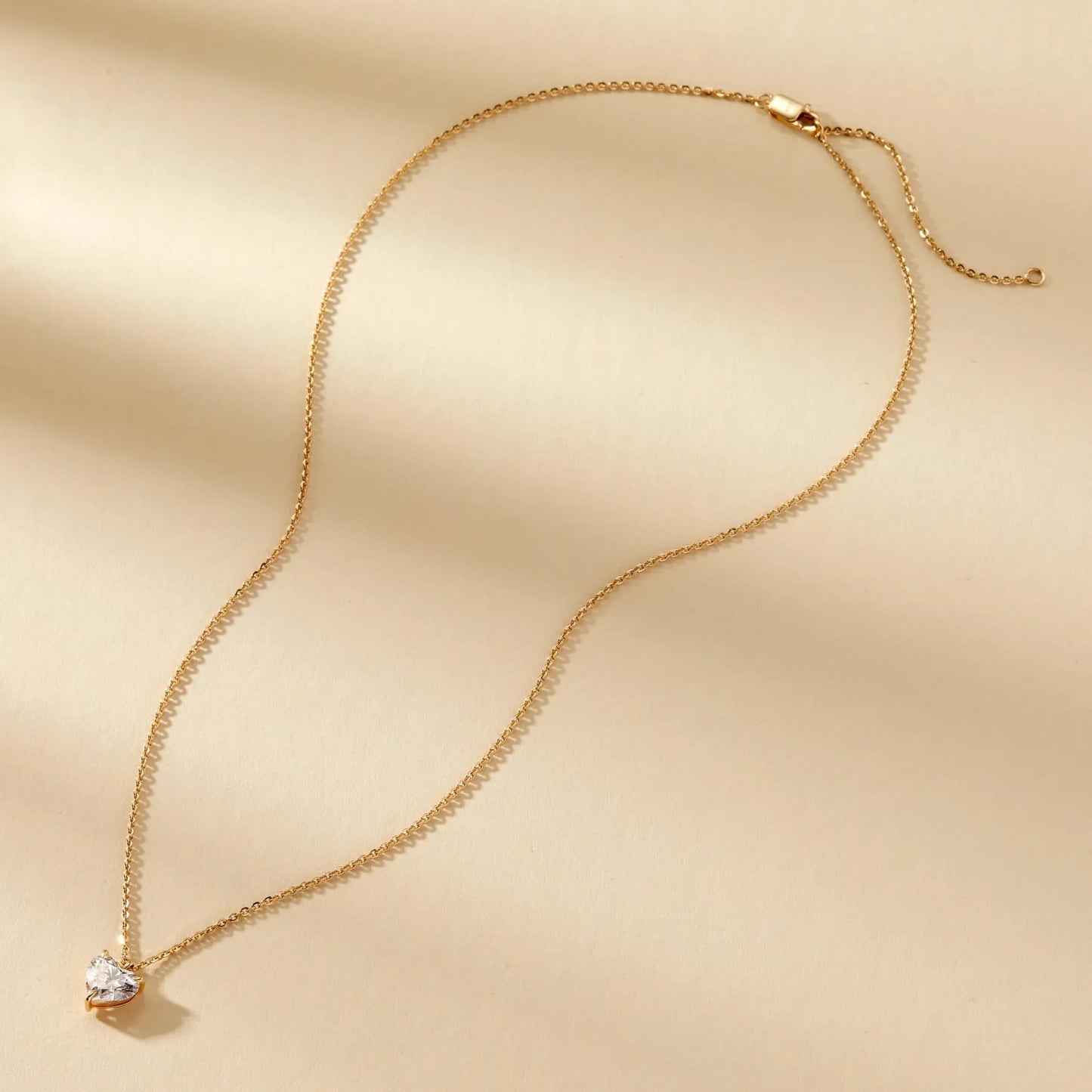 1.50 ct heart cut moissanite diamond necklace, gold solitaire pendant jewelry