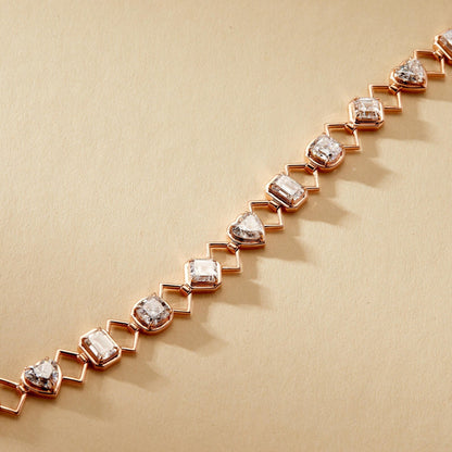 8.00 TCW Multi Stone Moissanite Tennis Bracelet Zig Zag Jewelry
