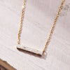 0.40 CT Baguette Moissanite Diamond Bar Necklace Gold Minimalist Pendant