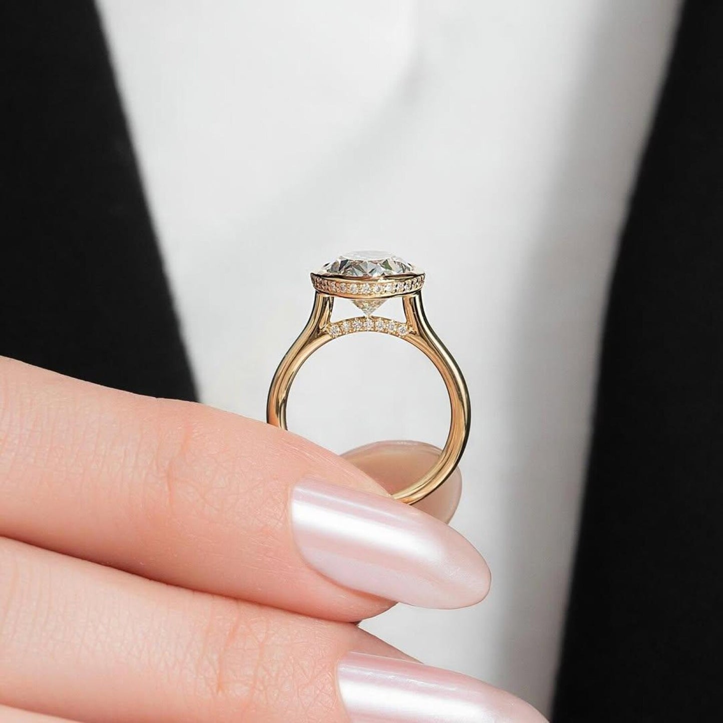 bezel set  oval cut lab diamond engagement ring  wedding ring lab grown ring anniversary ring for women