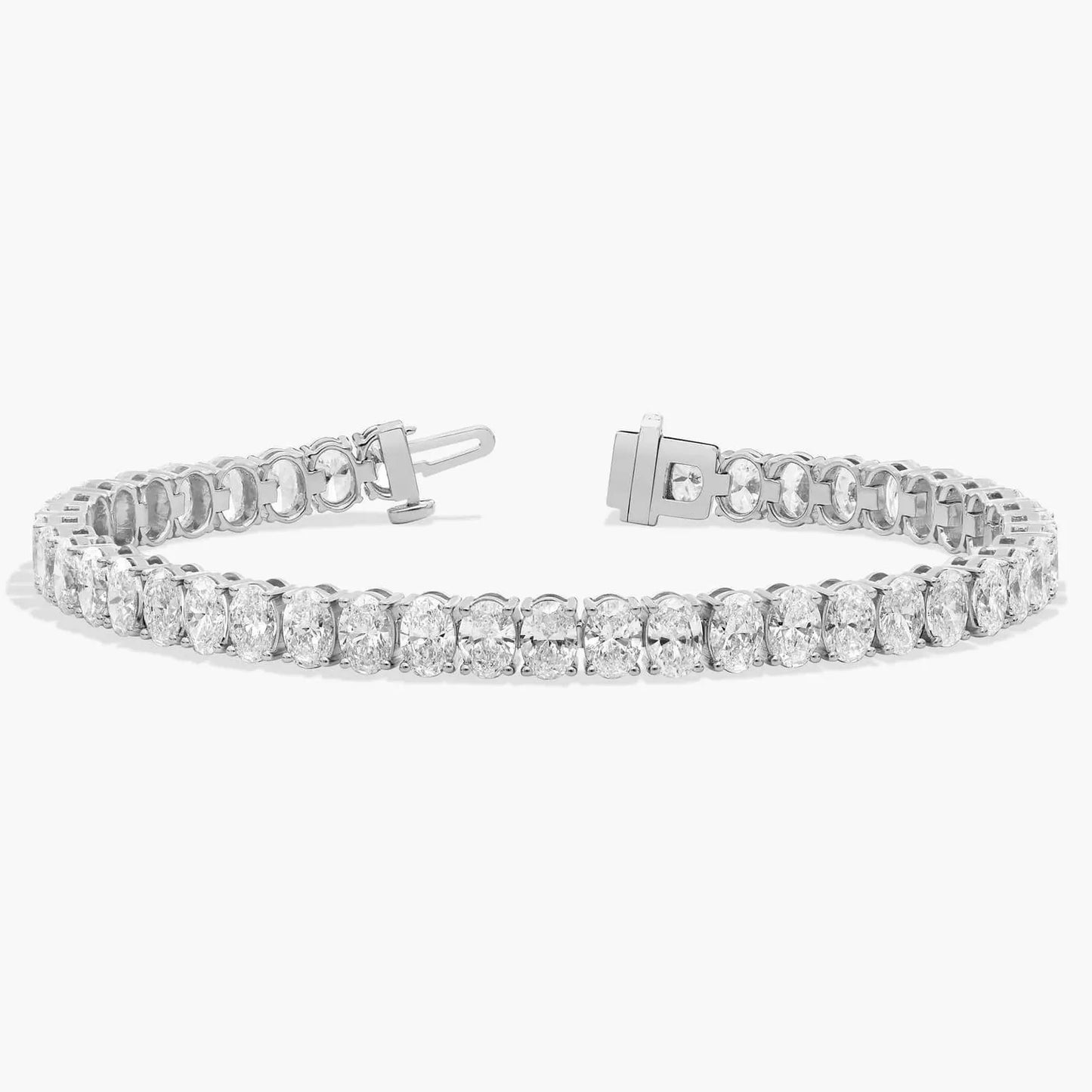 14.50 tcw oval cut moissanite diamond tennis bracelet, dailywear elegant gold diamond style bracelet