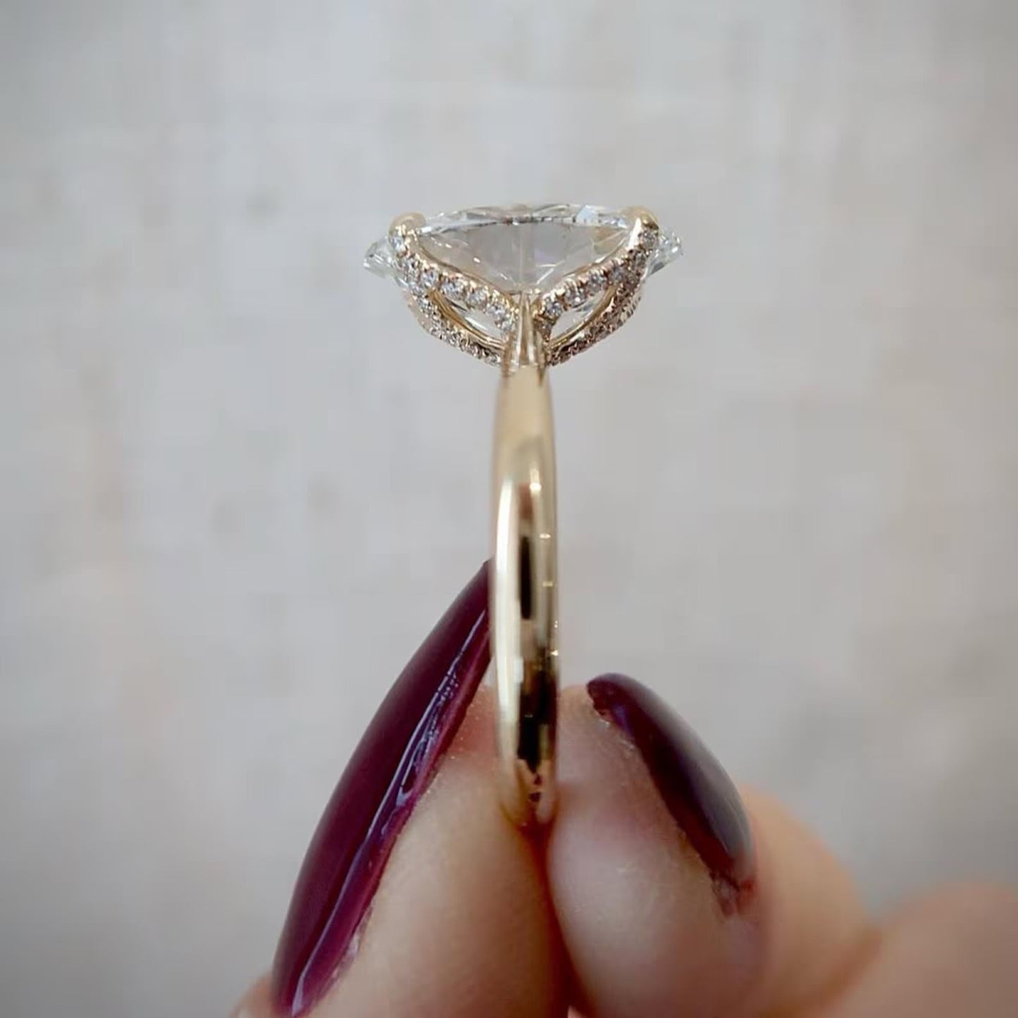 oval cut lab grown engagement ring tulip set hidden halo ring wedding rings for women solitaire ring anniversary