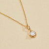 0.50 CT Round Moissanite Diamond Gold Necklace, Solitaire Pendant, Minimalist Twist Design, Dainty Wedding Gift Jewelry