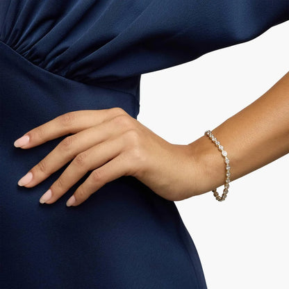 7.80 TCW Oval Cut Moissanite Diamond Tennis Bracelet, With Bezel Set Elegant Gold Diamond Style Bracelet