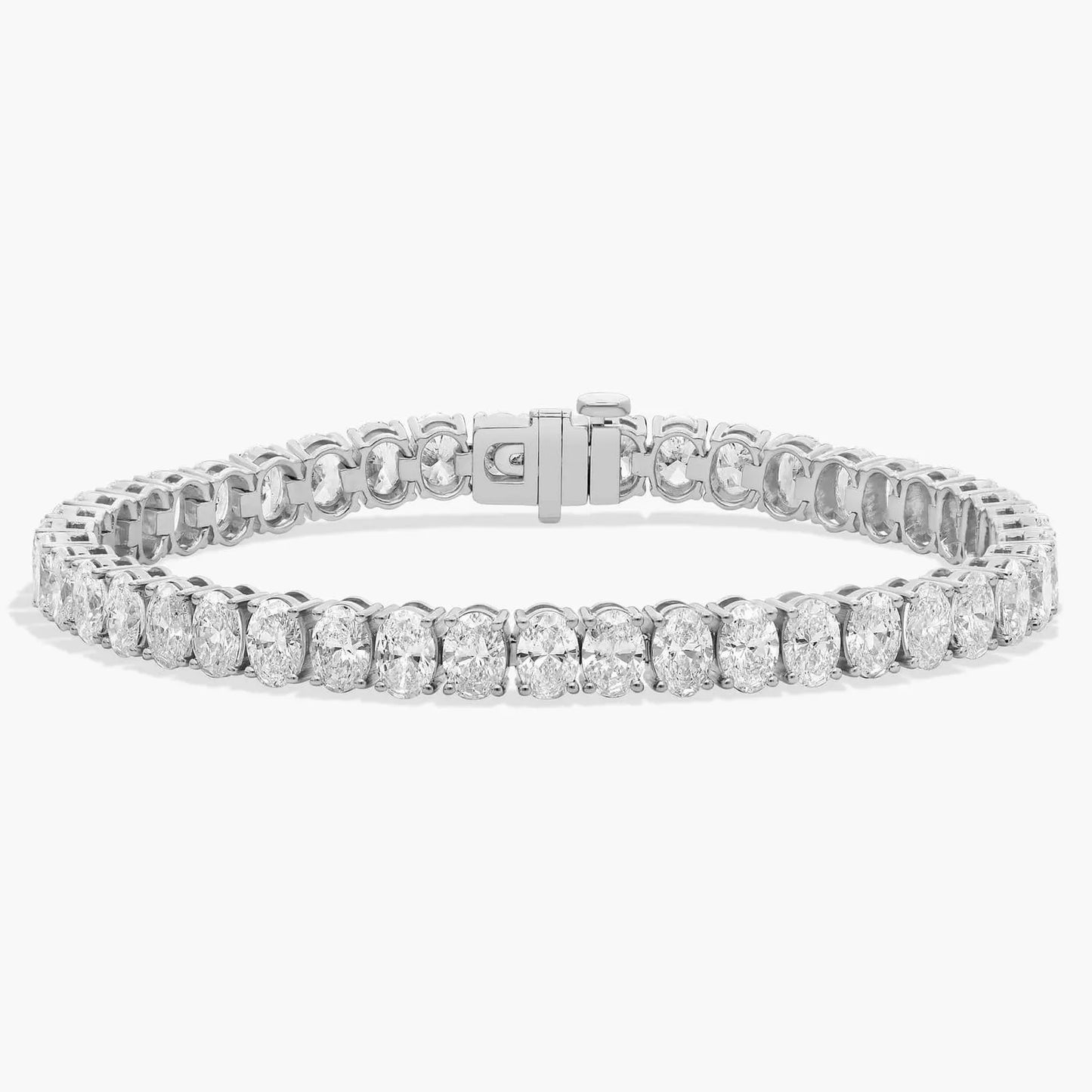 14.50 tcw oval cut moissanite diamond tennis bracelet, dailywear elegant gold diamond style bracelet