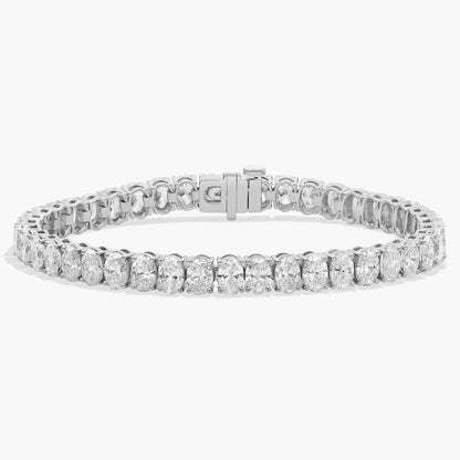 14.50 TCW Oval Cut Moissanite Diamond Tennis Bracelet, Dailywear Elegant Gold Diamond Style Bracelet