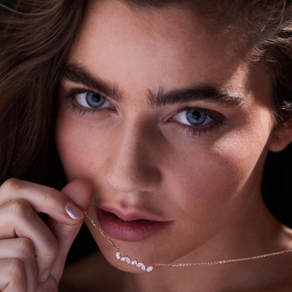 0.76 TCW Marquise Cut Lab Grown Diamond Gold Necklace, Dainty Jewelry