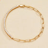 1.00 TCW Round Cut Moissanite Diamond Half-Link Bracelet