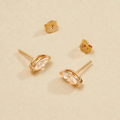 1.50 TCW Marquise Moissanite Diamond Stud Earrings Gold Unique Statement Jewelry