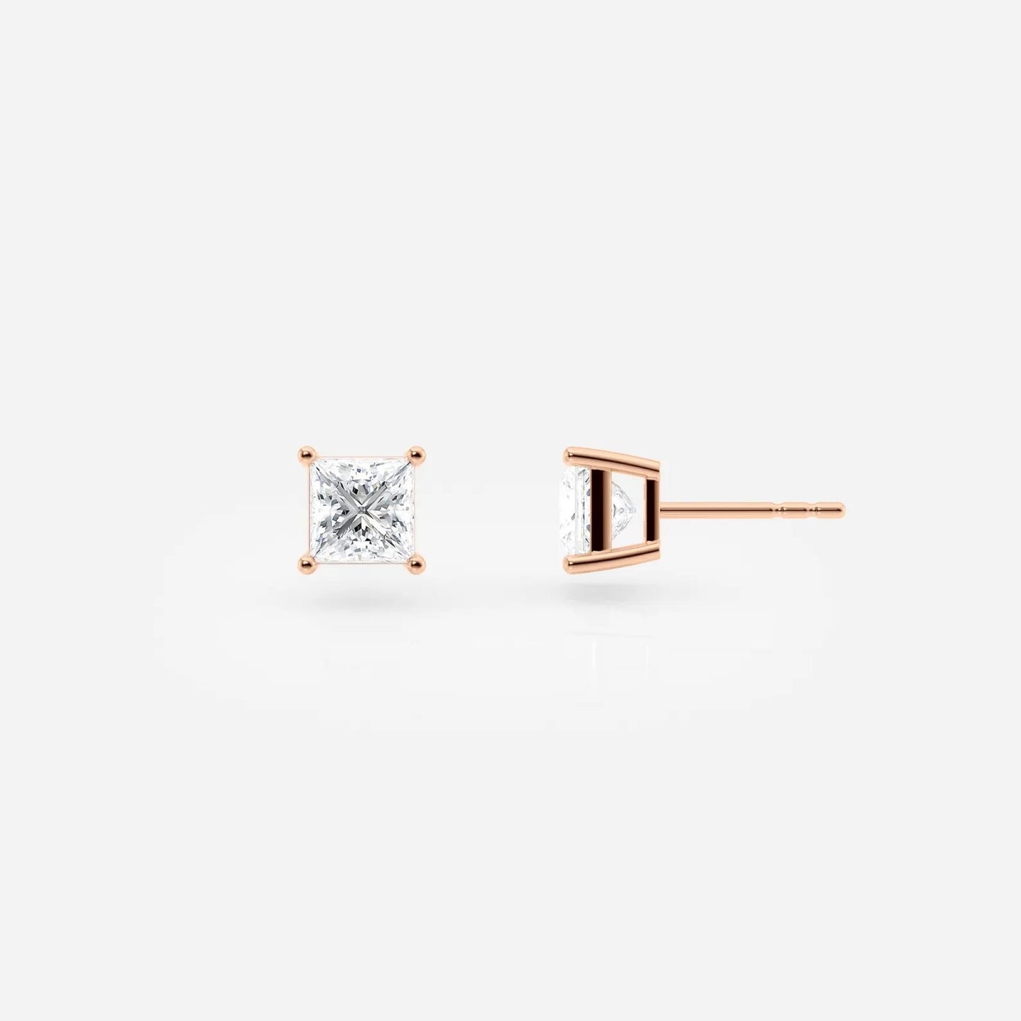 1.00 tcw princess lab grown diamond stud earring gift for her