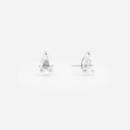 Dainty 2.00 TCW Pear Moissanite Stud Earrings Elegant Teardrop Design