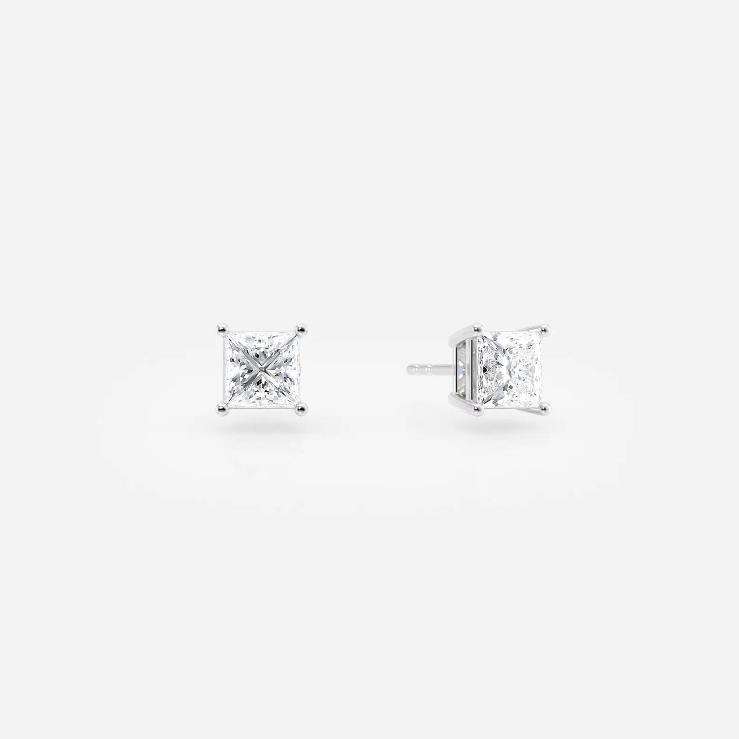 1.00 tcw princess lab grown diamond stud earring gift for her