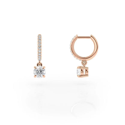 1.20 TCW Round Cut Lab-Grown Diamond Huggie Drop Earring