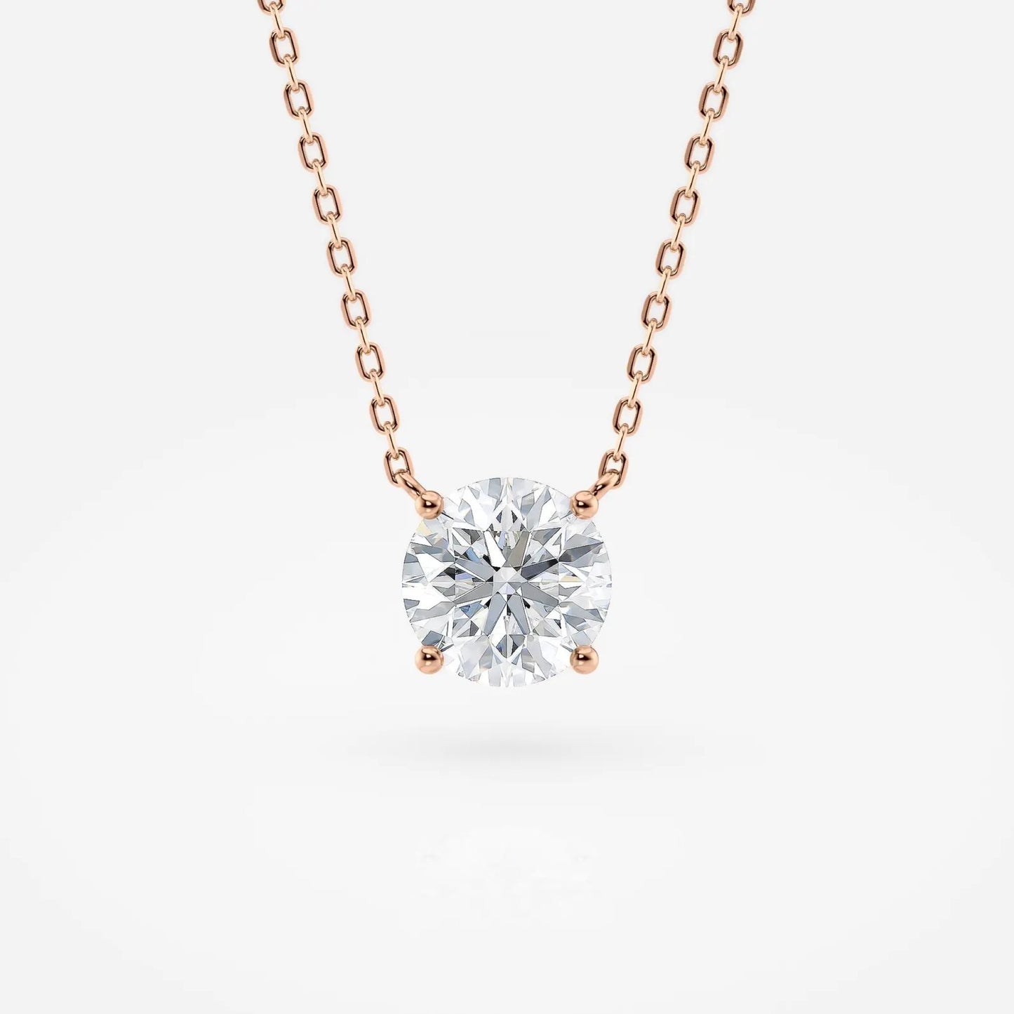 1.00 ct round moissanite diamond solitaire necklace gold minimalist pendant