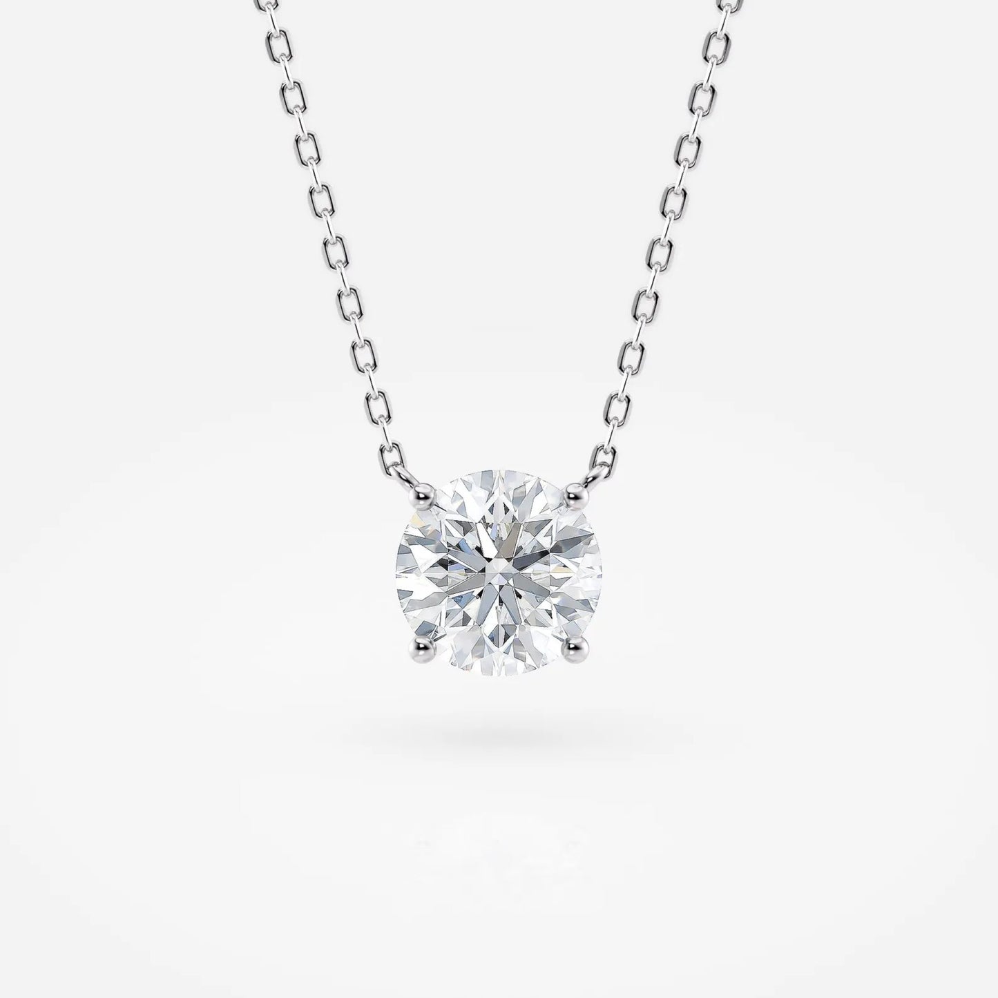 1.00 ct round moissanite diamond solitaire necklace gold minimalist pendant