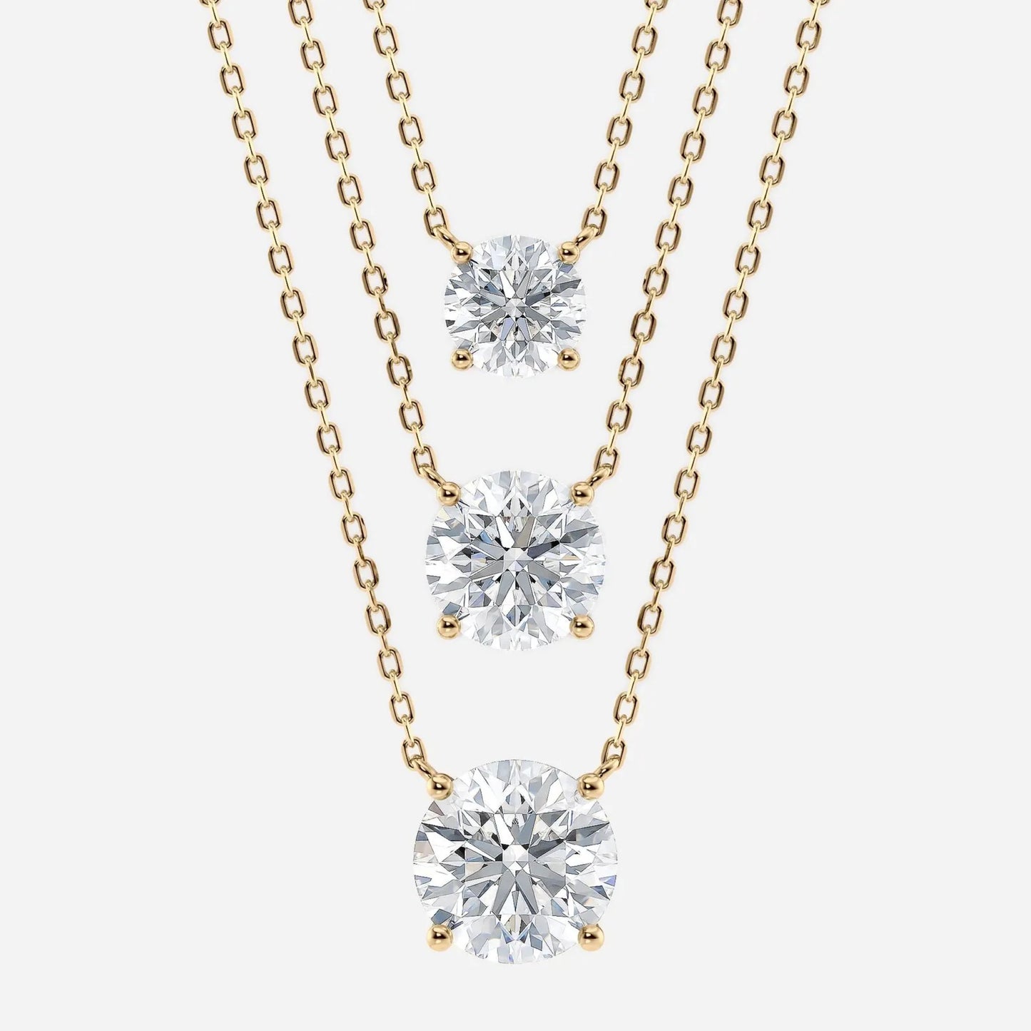 1.00 ct round moissanite diamond solitaire necklace gold minimalist pendant