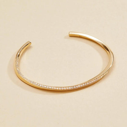 1.00 TCW Round Gold Twisted Bangle Bracelet Lab-Grown Diamond Statement Jewelry