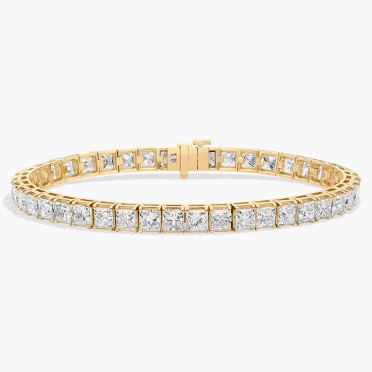 13.80 TCW Princess Cut Moissanite Diamond Tennis Bracelet, Elegant Gold Morden Jewellery