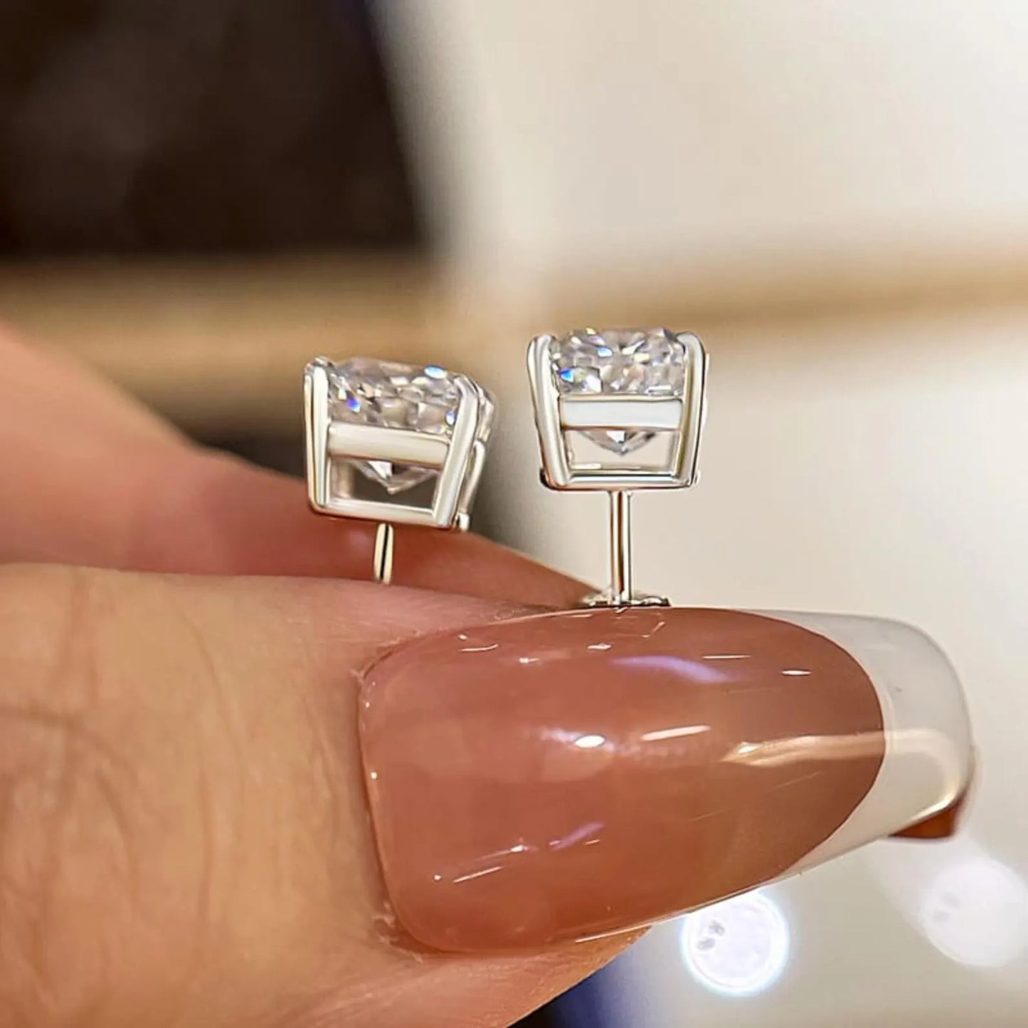 2.00 tcw cushion cut moissanite stud earring classic daily wear jewellery