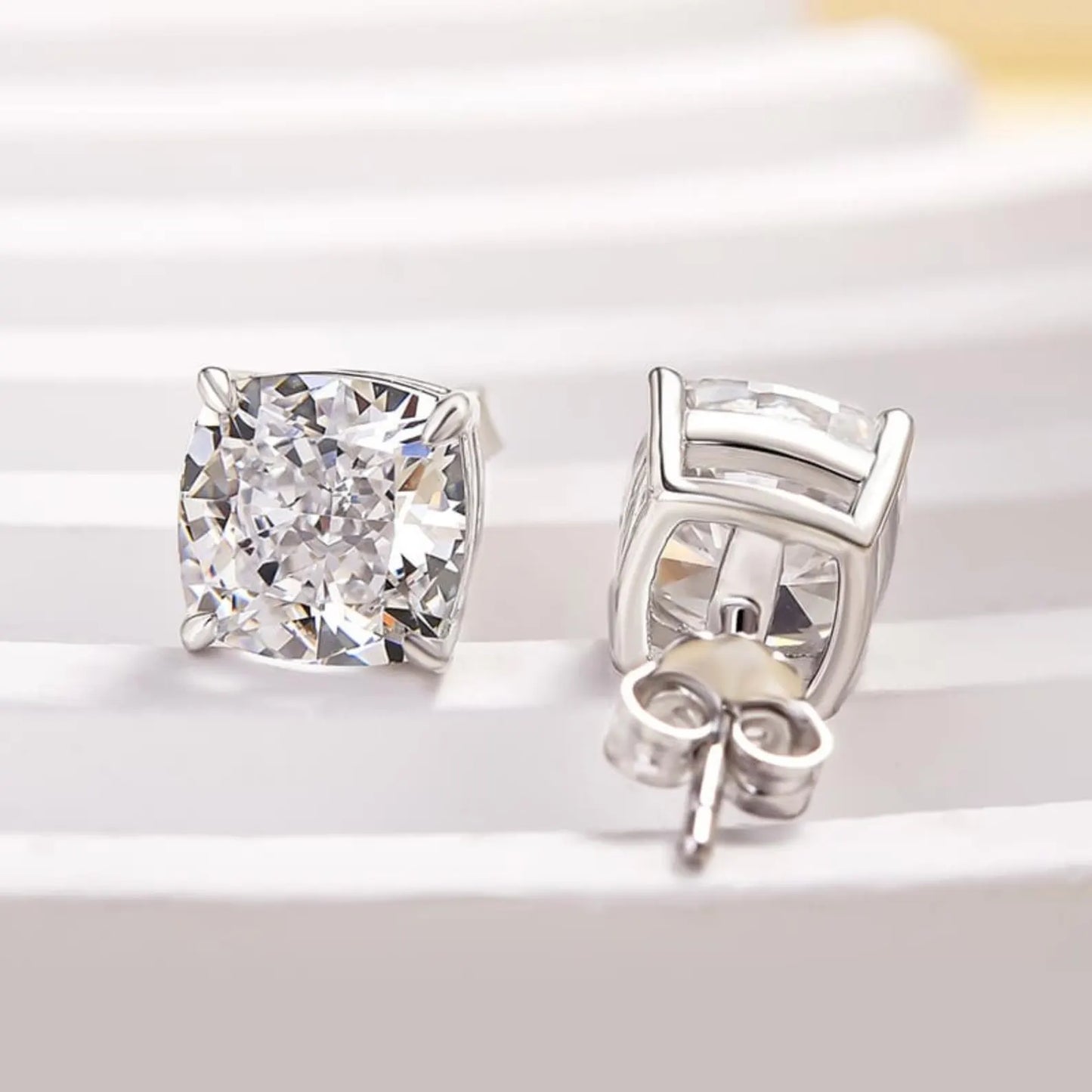 2.00 tcw cushion cut moissanite stud earring classic daily wear jewellery