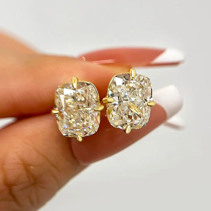 3.00 TCW Elongated Cushion Cut Lab Grown Diamond Stud Earring Modern Everyday Elegance