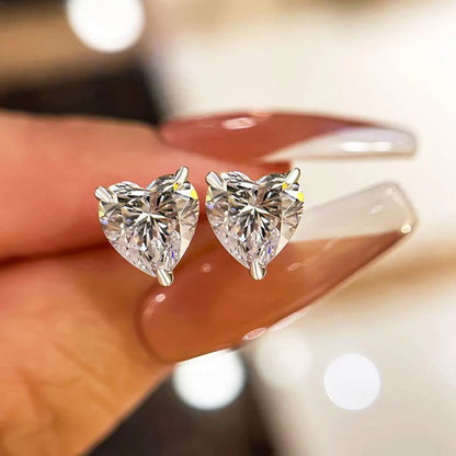 2.00 TCW Heart Cut Moissanite Diamond Stud Earring For Love