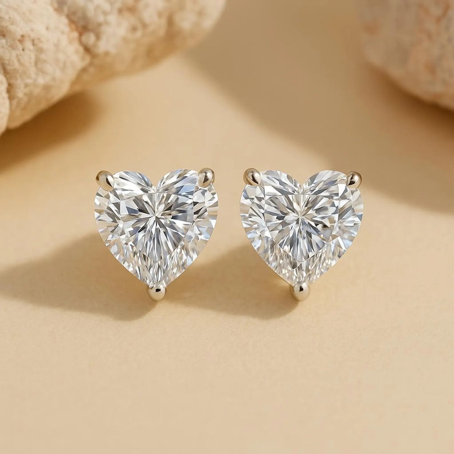 2.00 tcw heart cut moissanite diamond stud earring for love