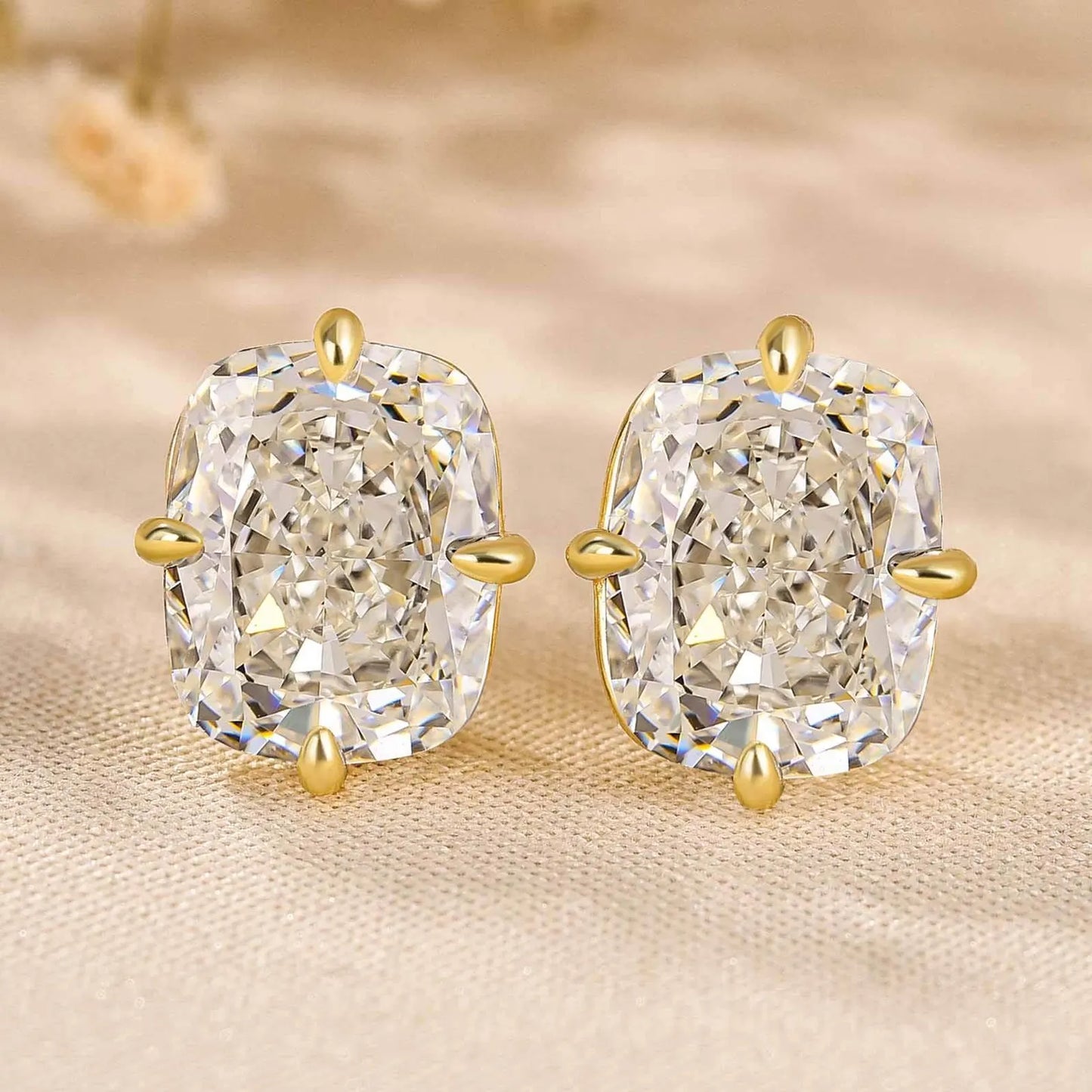 3.00 tcw elongated cushion cut lab grown diamond stud earring modern everyday elegance