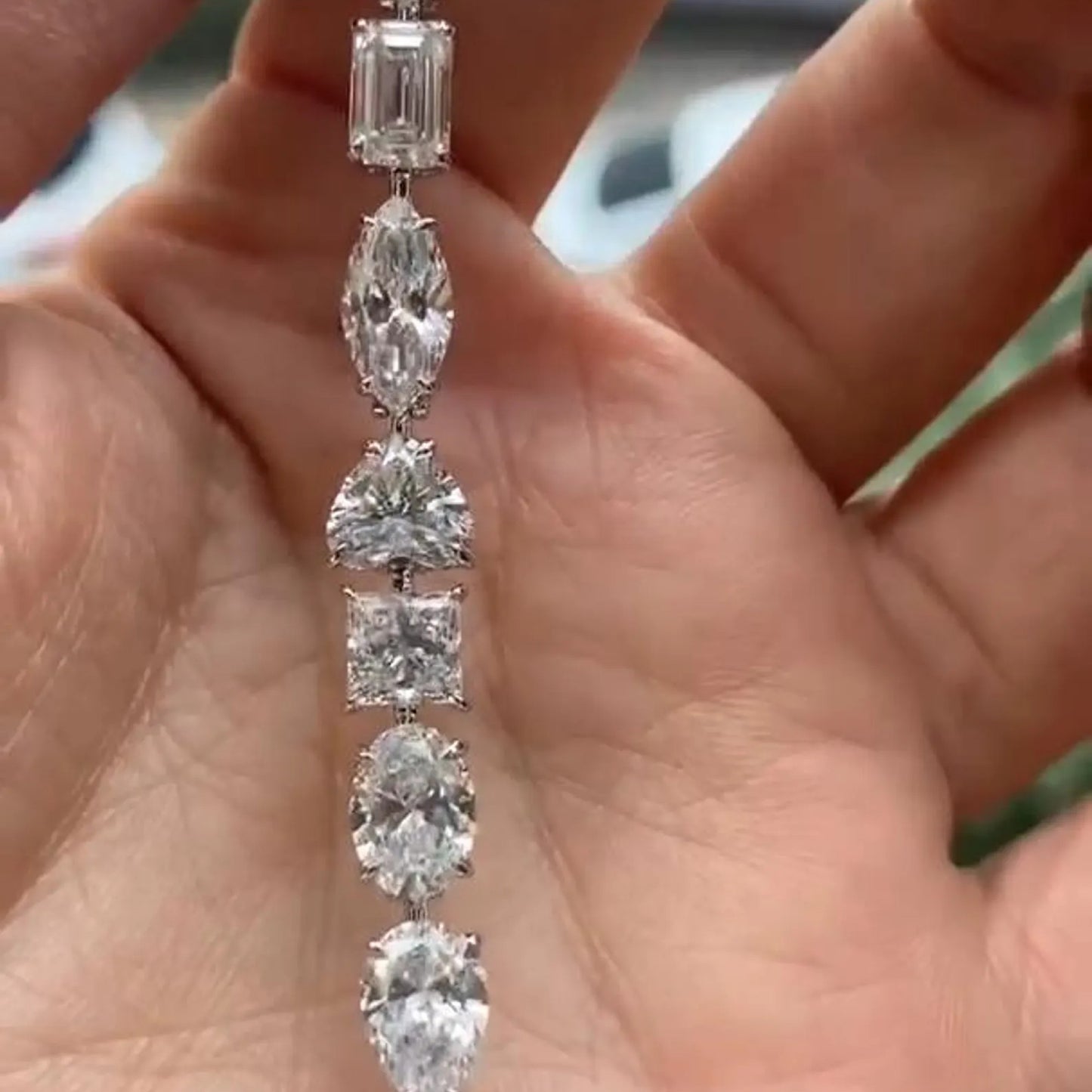 12.25 tcw multi stone lab grown diamond tennis bracelet, cocktail diamond modern luxury bracelet