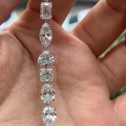 12.25 TCW Multi Stone Moissanite Diamond Tennis Bracelet, Cocktail Diamond Modern Luxury Bracelet