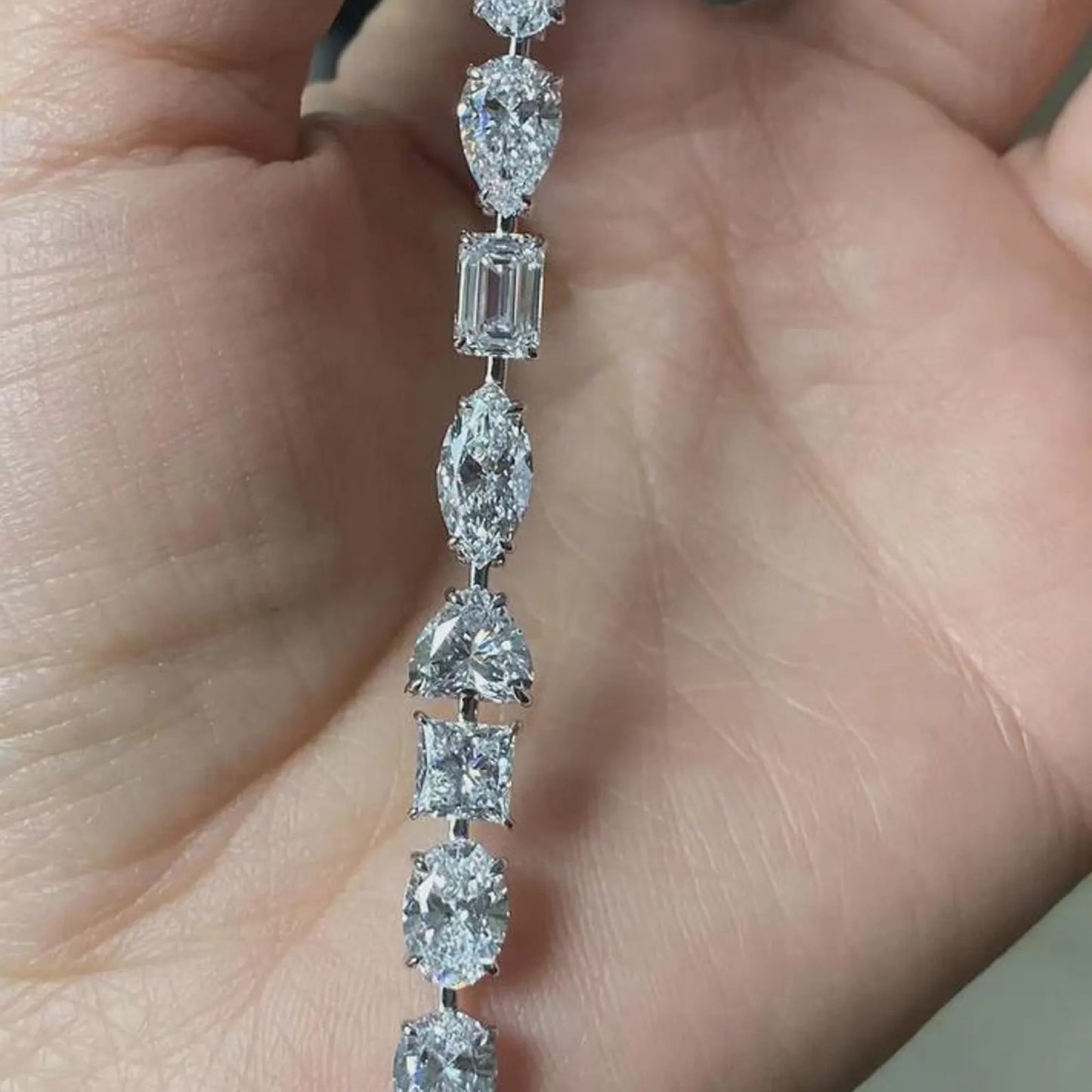 12.25 tcw multi stone lab grown diamond tennis bracelet, cocktail diamond modern luxury bracelet