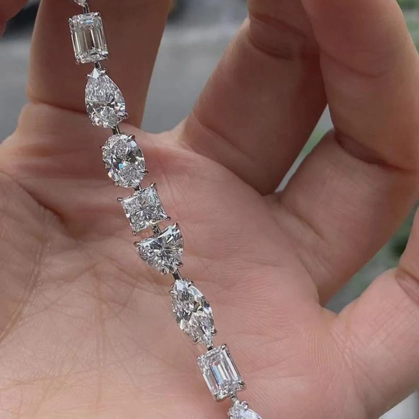 12.25 tcw multi stone lab grown diamond tennis bracelet, cocktail diamond modern luxury bracelet